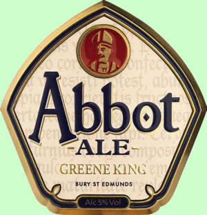 Greene King Abbot ale pump clip